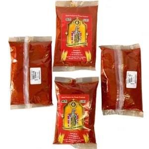 Meenakshi Thazhampoo Kumkum Red 100Gms (Pack Of 4)