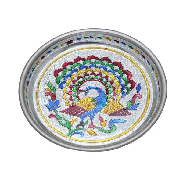 SS Pooja-Thali Plate Plain & Minakari 7 Inch – 0.110 Kgs SS Pooja-Thali Plate Plain & Minakari 7 Inch – 0.110 Kgs