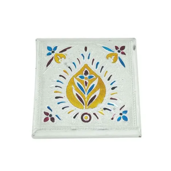 S/F Chowki Small Bajot Silver Meena 4 x 4
