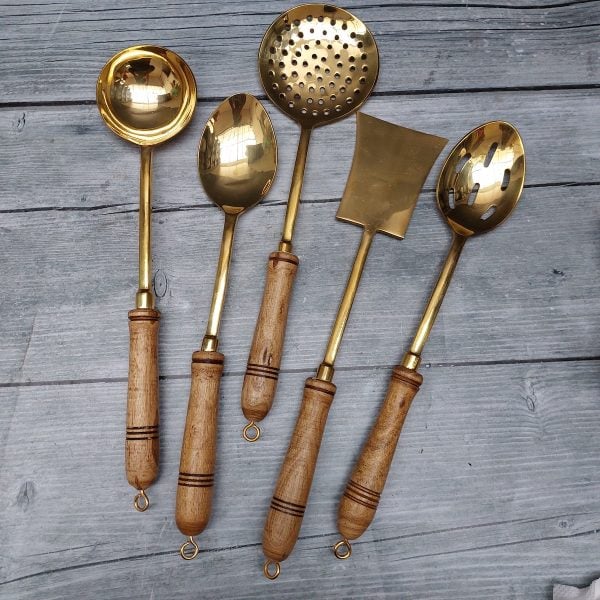 Brass Serving/Cooking Ladles – Set Of 5 Brass Serving/Cooking Ladles – Set Of 5