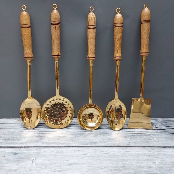 Brass Serving/Cooking Ladles – Set Of 5 Brass Serving/Cooking Ladles – Set Of 5