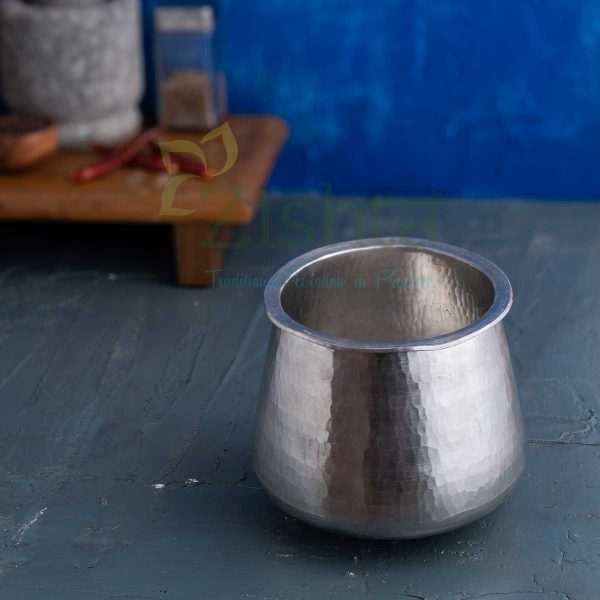 Zishta Traditional Tin (eeya) Vessel (XL Size- 900 – 1000 ML) Vennathazhi Zishta Traditional Tin (eeya) Vessel (XL Size- 900 – 1000 ML) Vennathazhi