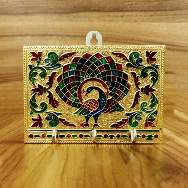 Meenakari peacock key hanger small Meenakari peacock key hanger small