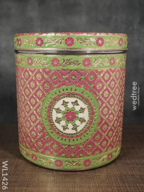 Meenakari dabba 10 inches (Red) – Very large