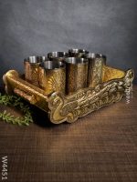 german-oxidised-tray-with-6-glass-w4451-meenakari-others-481