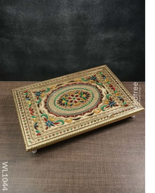 Meenakari Manai with Floral Design – 15X10 Inches – WL1044 Meenakari Manai with Floral Design – 15X10 Inches – WL1044
