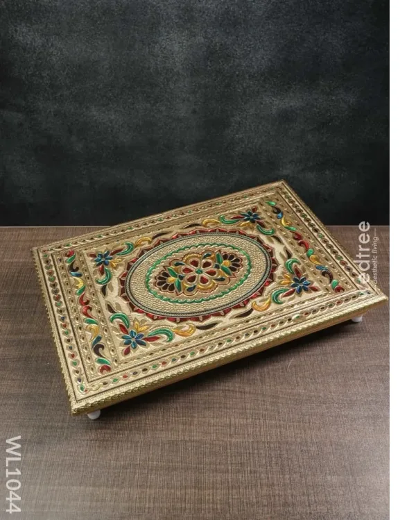 Meenakari Manai with Floral Design – 15X10 Inches – WL1044 Meenakari Manai with Floral Design – 15X10 Inches – WL1044