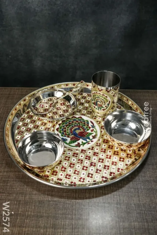 Minakari – Stainless Steel Thali Set