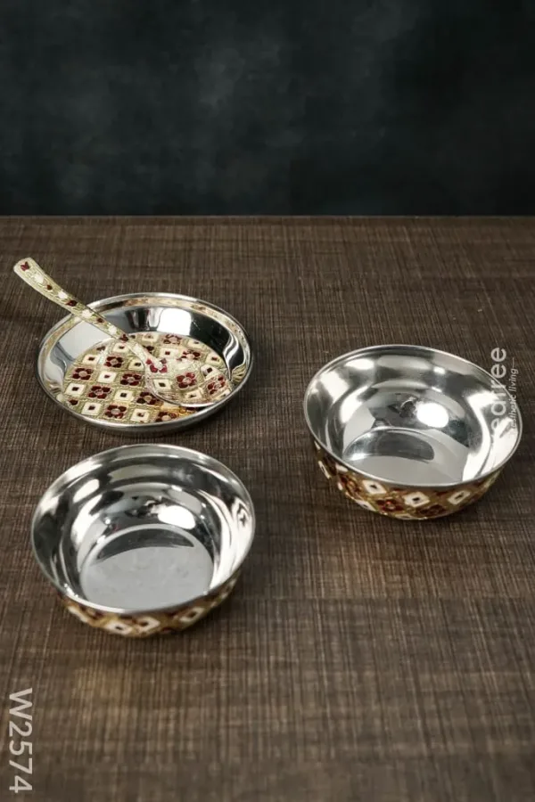Minakari – Stainless Steel Thali Set