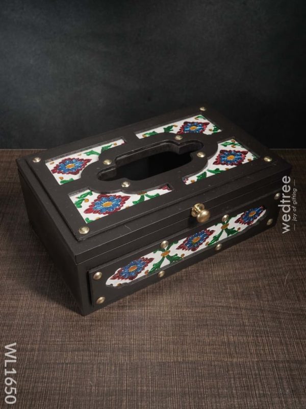 Tissue Box – Meenakari Wooden