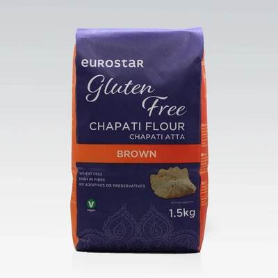EUROSTAR GLUTEN FREE CHAPATI FLOUR BROWN 1.5KG EUROSTAR GLUTEN FREE CHAPATI FLOUR BROWN 1.5KG