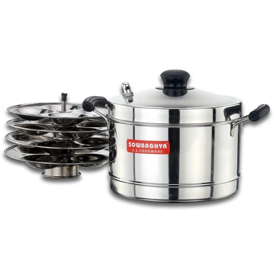 Sowbaghya Ultima IB Stainless Steel Idly Cooker (4 plates) Sowbaghya Ultima IB Stainless Steel Idly Cooker (4 plates)