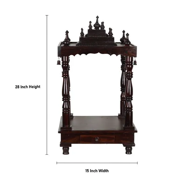 Rosewood Puja Mandir / Mantapam Formica Base And Top 15 X 15 Rosewood Puja Mandir / Mantapam Formica Base And Top 15 X 15