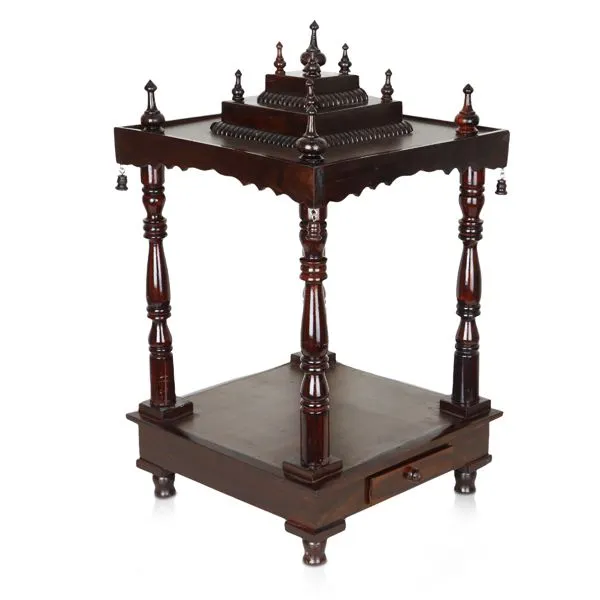 Rosewood Puja Mandir / Mantapam Formica Base And Top 15 X 15 Rosewood Puja Mandir / Mantapam Formica Base And Top 15 X 15