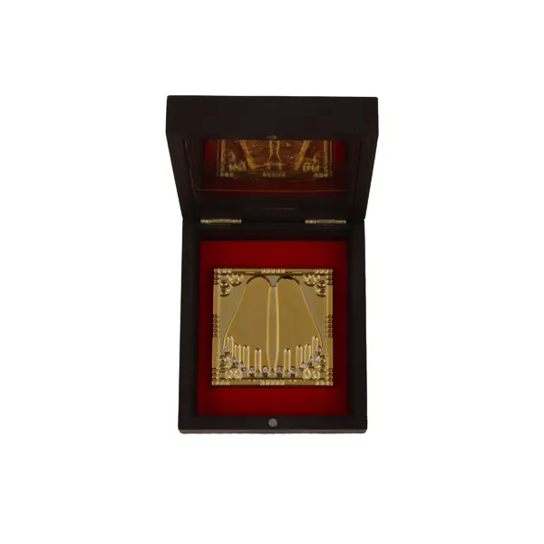 Mahalakshmi With Sri Padham Box – Small Gold Print Mahalakshmi With Sri Padham Box – Small Gold Print