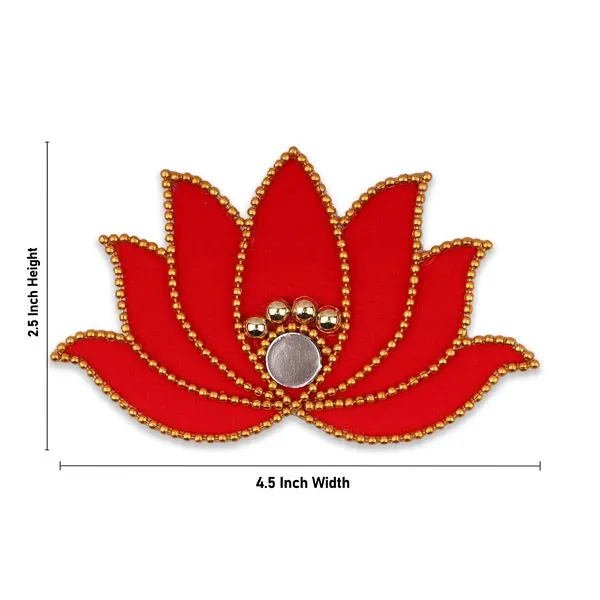 Rangoli Lotus Design – 2.5 x 4.5 Inches | Velvet with Plastic Material/ Kolam Design for Pooja Decor Rangoli Lotus Design – 2.5 x 4.5 Inches | Velvet with Plastic Material/ Kolam Design for Pooja Decor