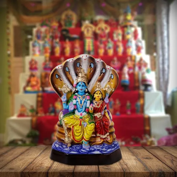 Lakshmi Narayana- 15 Inch | Paper Mache/ Laxmi/ Navratri Bommai/ Gifts Lakshmi Narayana- 15 Inch | Paper Mache/ Laxmi/ Navratri Bommai/ Gifts
