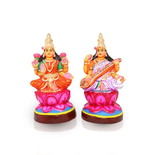 Lakshmi Saraswati Pair – 14 Inch | Giri Golu Doll/ Paper Mache/ Laxmi/ Saraswathi/ Navratri Bommai Lakshmi Saraswati Pair – 14 Inch | Giri Golu Doll/ Paper Mache/ Laxmi/ Saraswathi/ Navratri Bommai