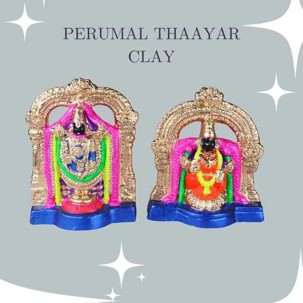 Perumal Thayar Pair – 8 Inch | Giri Golu Doll/ Clay/ Balaji with Padmavathi/ Navratri Bommai/ Gifts Perumal Thayar Pair – 8 Inch | Giri Golu Doll/ Clay/ Balaji with Padmavathi/ Navratri Bommai/ Gifts