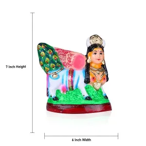 Kamadhenu – 7 Inch | Giri Golu Doll/ Clay/ Kamdhenu Cow Statue/ Navratri Bommai/ Gifts/ Showpiece