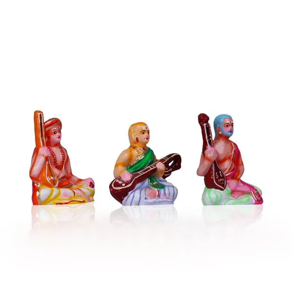 Sangeetha Mummoorthigal Set – 6 Inch | Giri Golu Doll/ Clay/ Syama Sastri/ Thyagarajar/ Muthuswamy Dikshitar/ Divine Trinity Sangeetha Mummoorthigal Set – 6 Inch | Giri Golu Doll/ Clay/ Syama Sastri/ Thyagarajar/ Muthuswamy Dikshitar/ Divine Trinity
