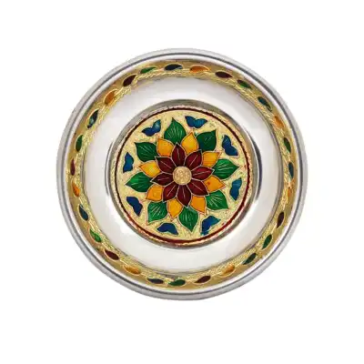 SS Minakari Plate Round 5 Inch – 0.080 Kgs SS Minakari Plate Round 5 Inch – 0.080 Kgs
