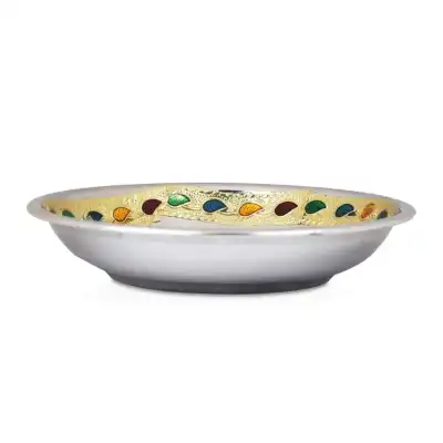 SS Minakari Plate Round 5 Inch – 0.080 Kgs SS Minakari Plate Round 5 Inch – 0.080 Kgs