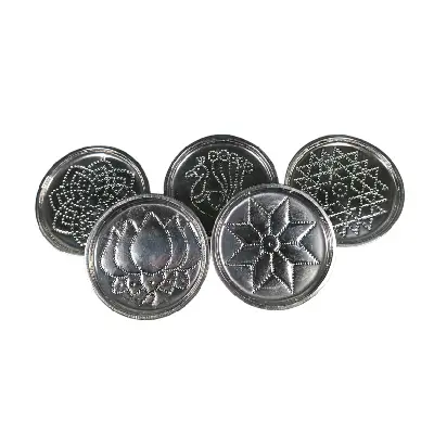 Kolam Plate – Small – Stainless Steel – 4.5 Inch Dia – 15 Gms Kolam Plate – Small – Stainless Steel – 4.5 Inch Dia – 15 Gms