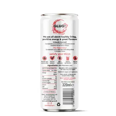 GLUG! 100% Watermelon Juice, 320ml GLUG! 100% Watermelon Juice, 320ml