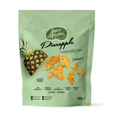 Super Munchies Vacuum Cooked Pineapple Chips – 50g (pack of 4) Super Munchies Vacuum Cooked Pineapple Chips – 50g (pack of 4)