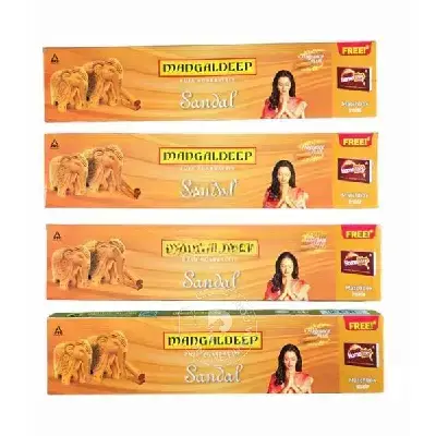 Mangaldeep Sandalwood Incense Sticks (Agarbati)-(Pack of 4) Mangaldeep Sandalwood Incense Sticks (Agarbati)-(Pack of 4)