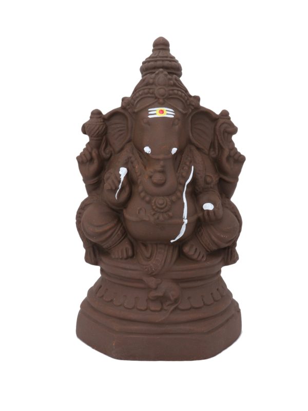 Ganapati Gundu – Clay – 10.5 Inch | Clay | Idol | Eco Friendly Ganesh Murti Ganapati Gundu - Clay - 10.5 Inch