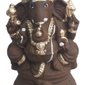 Ganapati Gundu – Clay – 10.5 Inch Gold | Giri Doll | Clay | Idol | Eco Friendly Ganesh Murti Ganapati Gundu - Clay - 10.5 Inch Gold | Giri Doll | Clay | Idol | Eco Friendly Ganesh Murti