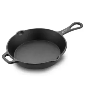 AVIAS CAST IRON DEEP SKILLET – 10 INCHES
