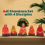 Adi Shankara Set with 4 Disciples 6 PCS SET- Clay - 9 Inch _ 2 (1)