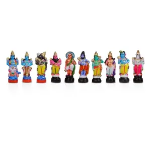 Dasavataram Set – Medium – Clay – 10 Pcs -10 Inch