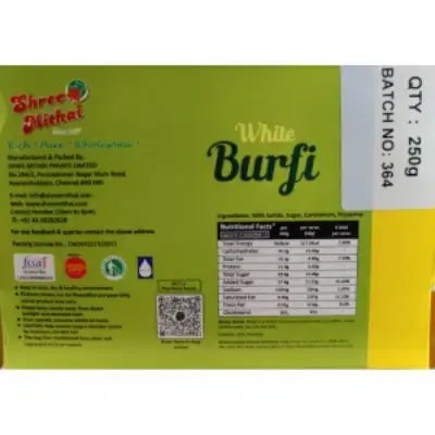 Shree Mithai White Burfi 250g Shree Mithai White Burfi 250g