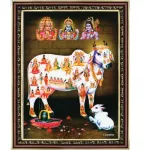Kamadhenu Picture with wooden frame - 14 x 11 inches_1 (1)