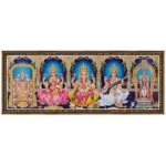 Five God Gold-Brown Frame Photo 31x12 - Matt Print_4