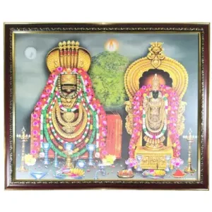 Annamalaiyar – Unnamalai Amman – Deepam picture with wooden frame – 18 x 22 inches
