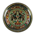 Elephant Pair Meenakari Pooja Plate - 9 inch _1