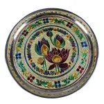 Flowers Meenakari Pooja Plate - 9 inch_1