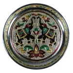 Meenakari Pooja Plate - Elephant Pair design_1