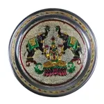 Meenakari Pooja Plate – Floral design – Stainless Steel