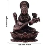 Saraswati Sitting On Lotus - Copper - 2 Inch - 70 Gms_5