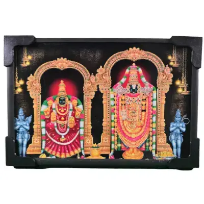 Sri Balaji Venkateshwara and Padmavati picture with frame – 6 x 4 inches Sri Balaji Venkateshwara and Padmavati picture with frame – 6 x 4 inches