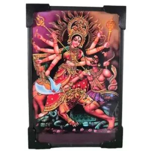 Sri Mahishasura Mardini Durga picture with frame – 6 x 4 inches