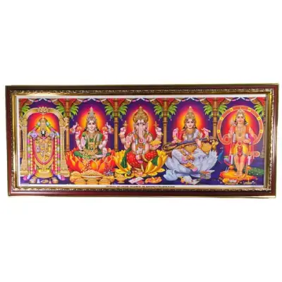 Sri Venkateswara – Lakshmi – Ganesha – Saraswati – Om Murugar Photo – 31 x 12 inches Sri Venkateswara – Lakshmi – Ganesha – Saraswati – Om Murugar Photo – 31 x 12 inches