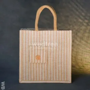 Taper Strip Jute Bag with Mobile Pouch – WBG0011