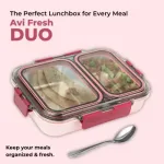Avifresh Duo Insulated SS Lunch Box-Light Pink_2